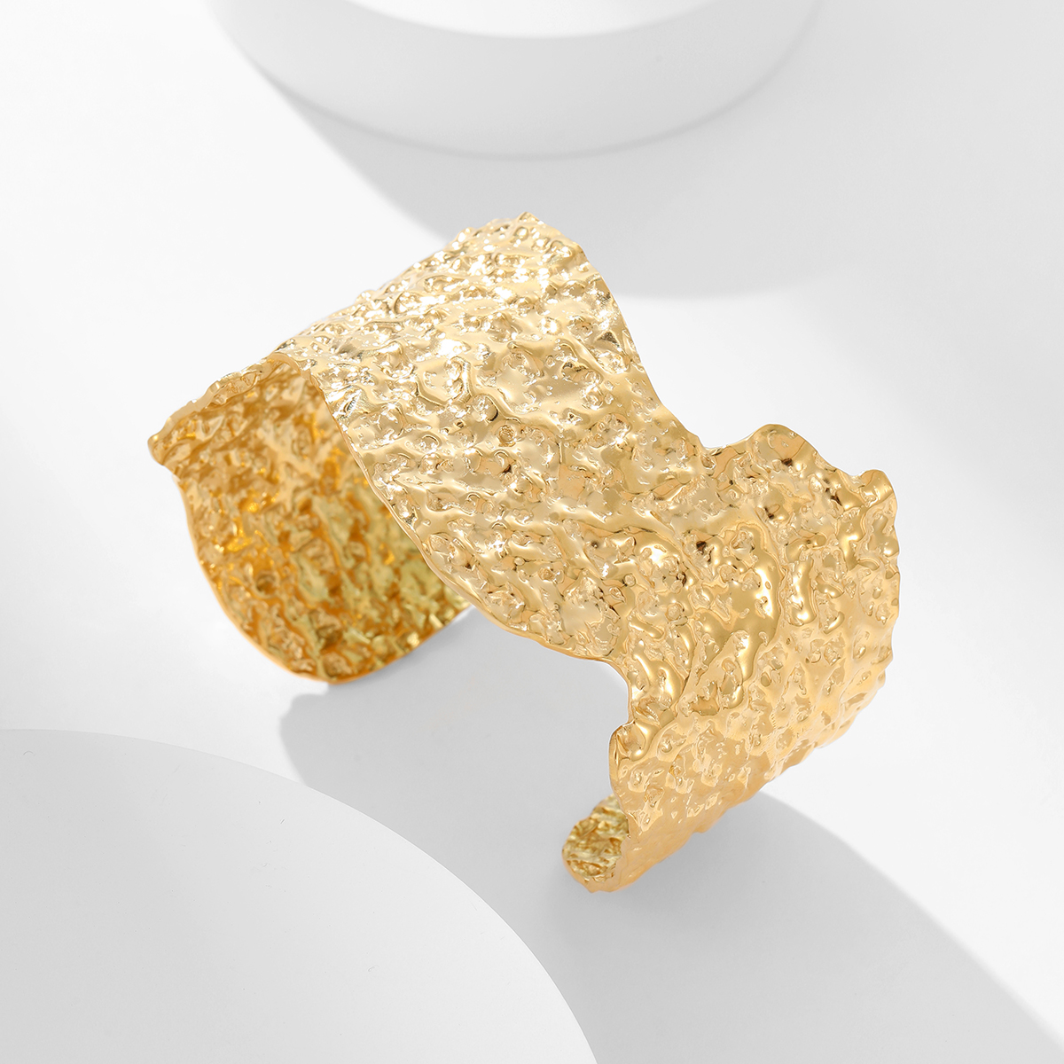 夸张不锈钢18K镀金宽大开口